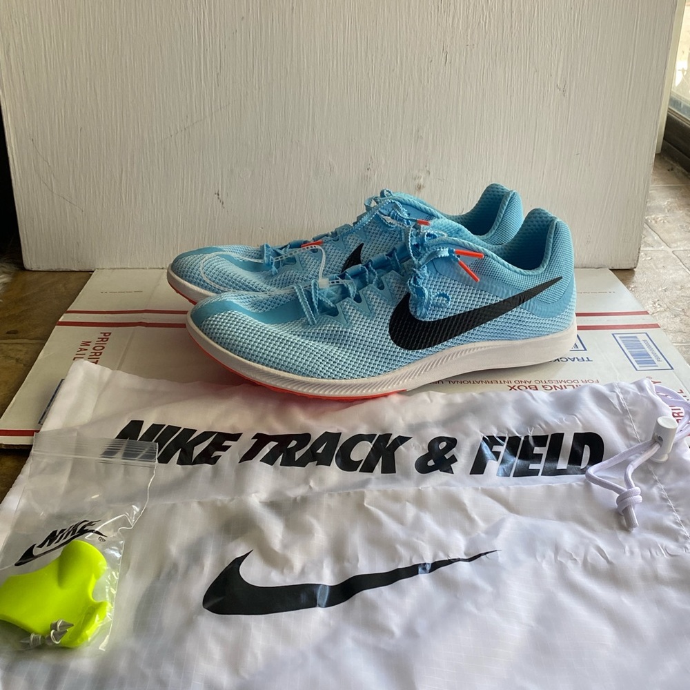 Nike Track Shoes Rival Distance Light Blue Running DC8725-400 Mens Size 13 New